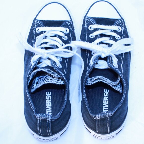 Converse Chuck Taylor All Star W 8 Black Double Tongue Low Top Sneakers 552589F - Picture 11 of 12